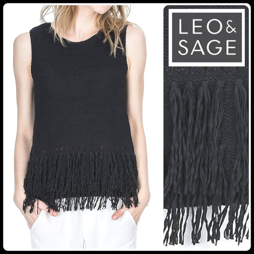 LEO & SAGE Cotton Tape-Fringe Top